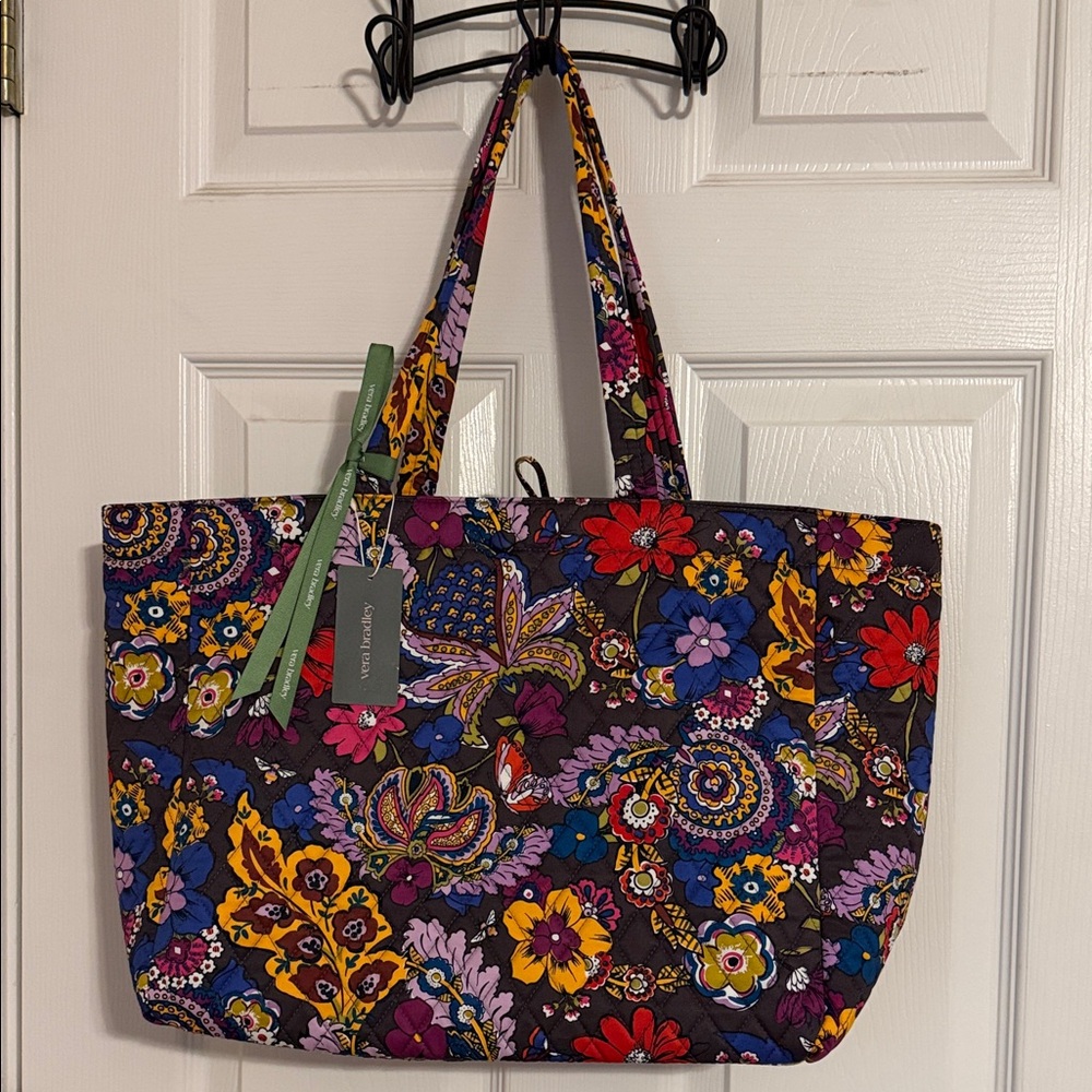 Vera Bradley colorful bouquet Hathaway Tote Bag